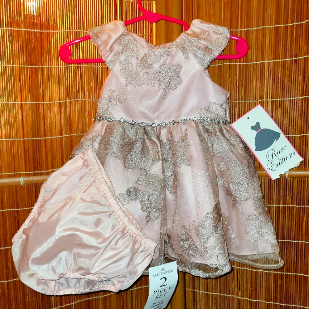 Floral Embroidery Formal Pink Dress